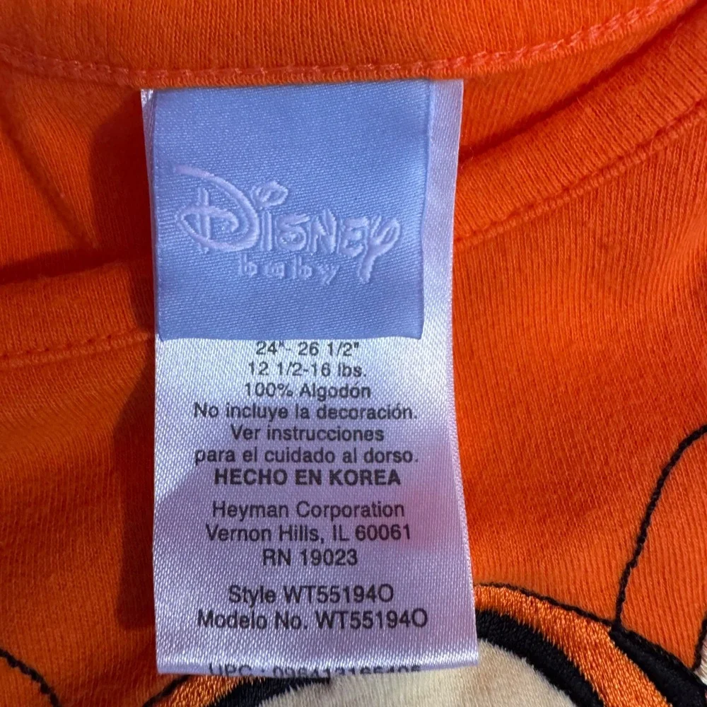 Vintage Disney Baby Embroidered Tigger Orange Sleeper Gown 3-6 Months Early 90s